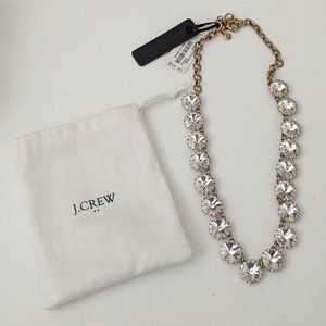 NWT J. Crew Crystal Venus Flytrap Statement Necklace with Dust Bag